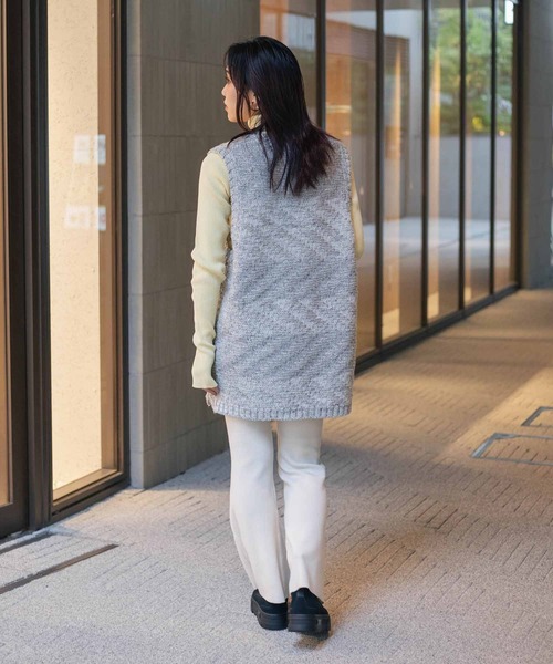 FILL THE BILL(フィルザビル)の「FILLTHEBILL MIX BORDER KNIT VEST 306-212066(ニット/セーター・レディース・ダークグレー/グレー・ONE SIZE)」の7枚目の写真