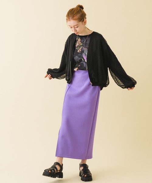 Paradise Picnic（パラダイスピクニック）の「ダンボールタイトスカート（スカート・レディース・ブラック/パープル/グリーン・FREE）」の7枚目の写真