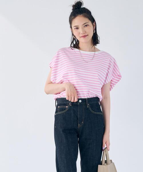 【矢野未希子さん着用】トラップウエストフレアスリーブカットソ―Tシャツ