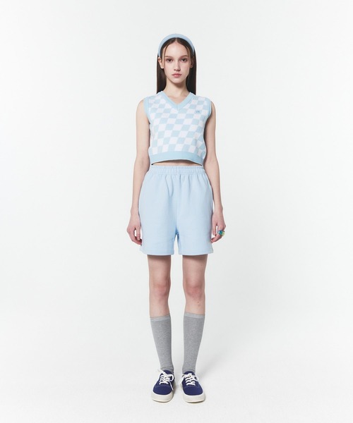 CHUCK(チャック)の「CHUCK/CHECK CROPニットVEST 2280030(ベスト・レディース・ライトブルー・FREE)」の4枚目の写真