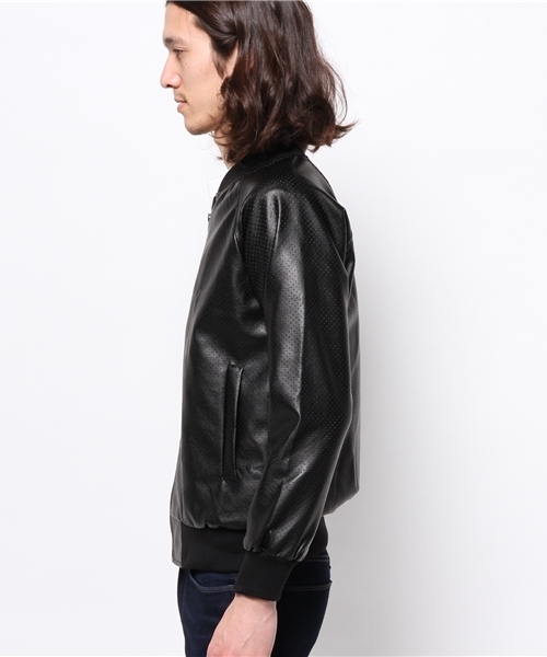 OUTLET（アウトレット）の「【WHO'S WHO gallery】VZレザーブルゾン（ブルゾン・メンズ・ブラック/ネイビー/ホワイト・LARGE/MEDIUM）」の5枚目の写真
