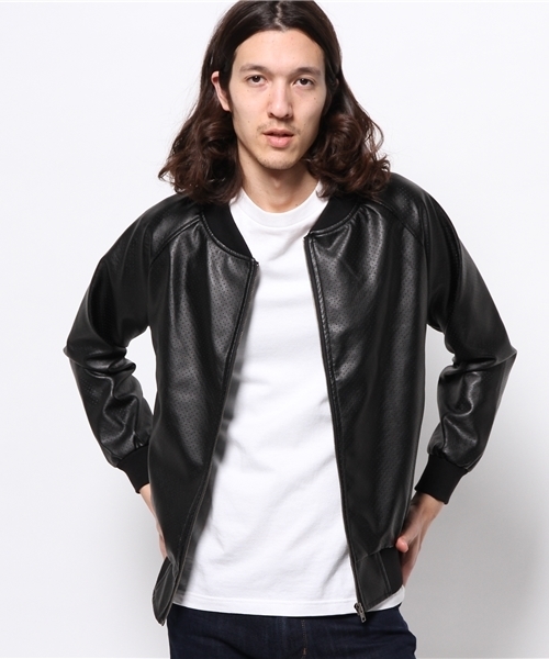OUTLET（アウトレット）の「【WHO'S WHO gallery】VZレザーブルゾン（ブルゾン・メンズ・ブラック/ネイビー/ホワイト・LARGE/MEDIUM）」の7枚目の写真
