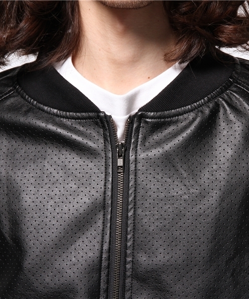 OUTLET（アウトレット）の「【WHO'S WHO gallery】VZレザーブルゾン（ブルゾン・メンズ・ブラック/ネイビー/ホワイト・LARGE/MEDIUM）」の8枚目の写真