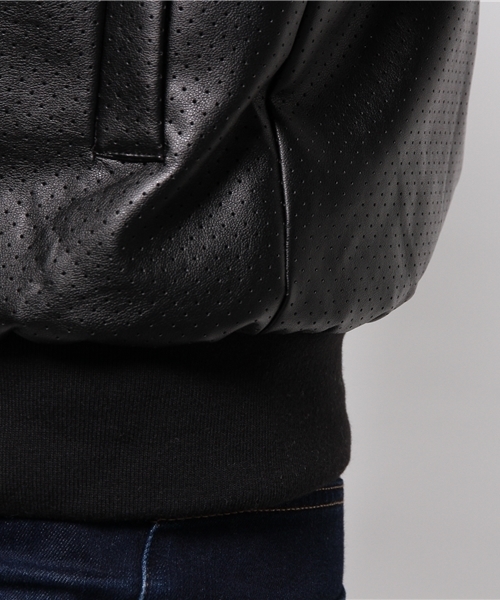 OUTLET（アウトレット）の「【WHO'S WHO gallery】VZレザーブルゾン（ブルゾン・メンズ・ブラック/ネイビー/ホワイト・LARGE/MEDIUM）」の9枚目の写真