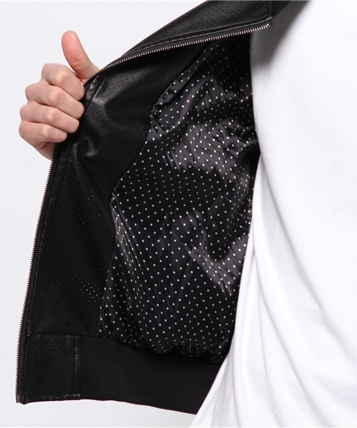 OUTLET（アウトレット）の「【WHO'S WHO gallery】VZレザーブルゾン（ブルゾン・メンズ・ブラック/ネイビー/ホワイト・LARGE/MEDIUM）」の12枚目の写真