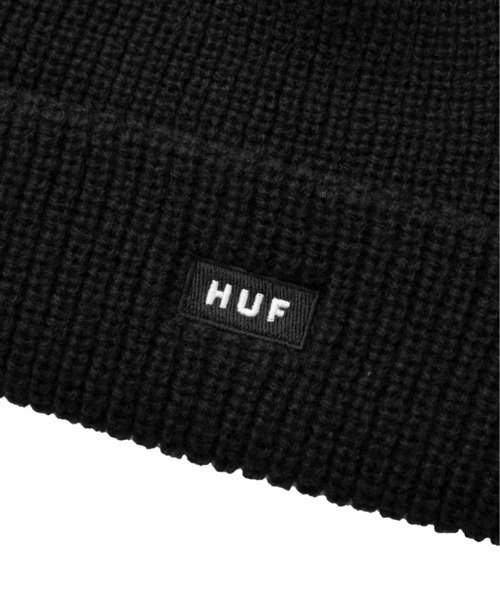 HUF（ハフ）の「BAR LOGO BEANIE / HUF ビーニー ニット帽（ニットキャップ/ビーニー・メンズ・ブラック・O/S）」の2枚目の写真