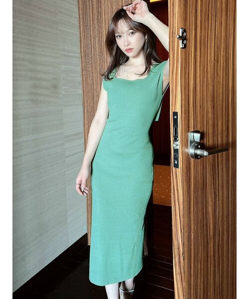 RESEXXY(リゼクシー)の「バックオープンニットワンピース(ワンピース・レディース・ブラック/ベージュ/ピンク/グリーン・FREE)」の21枚目の写真