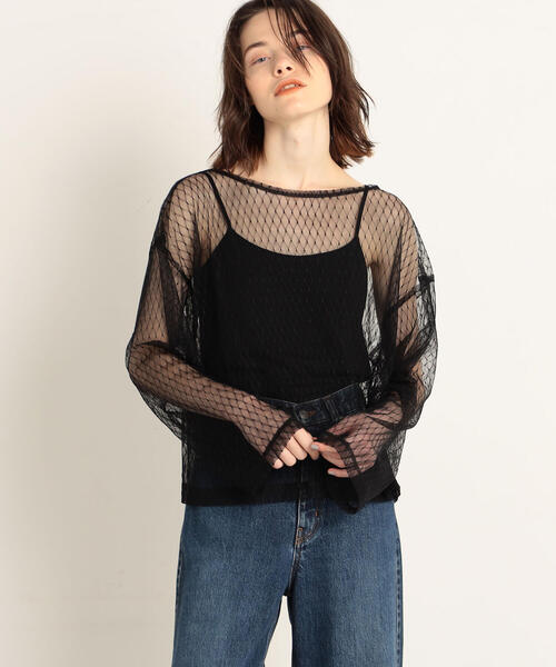 TOMORROWLAND （トゥモローランド）の「チュールレース ボートネックプルオーバー（シャツ/ブラウス・レディース・ブラック・36）」の10枚目の写真
