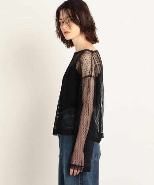 TOMORROWLAND （トゥモローランド）の「チュールレース ボートネックプルオーバー（シャツ/ブラウス・レディース・ブラック・36）」の8枚目の写真