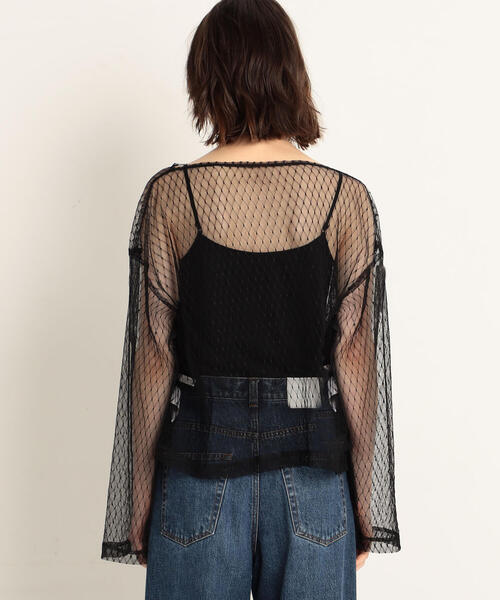 TOMORROWLAND （トゥモローランド）の「チュールレース ボートネックプルオーバー（シャツ/ブラウス・レディース・ブラック・36）」の7枚目の写真