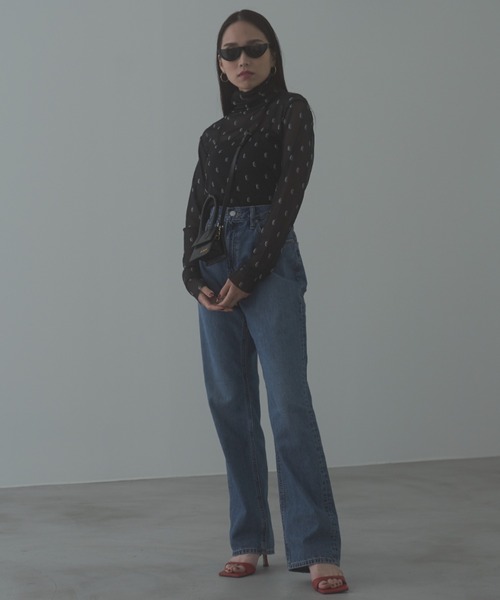 Elleia(エレイア)の「モノグラムシアートップス(Tシャツ/カットソー・レディース・ホワイト/ブラック・FREE)」の15枚目の写真