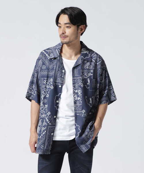 DENHAM(デンハム)の「DENHAM/デンハム/BOWLING BANDANA BLUE SHIRT(シャツ/ブラウス・メンズ・ネイビー・SMALL/MEDIUM/X-LARGE/LARGE)」の2枚目の写真