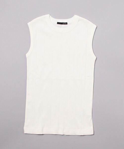 VENT BLANC ヴァンブラン スーパーストレッチランダムテレコノースリーブ カットソー インナー タンクトップ 無地 Tシャツ トップス Vent blanc:スーパーストレッチランダムテレコノースリーブ