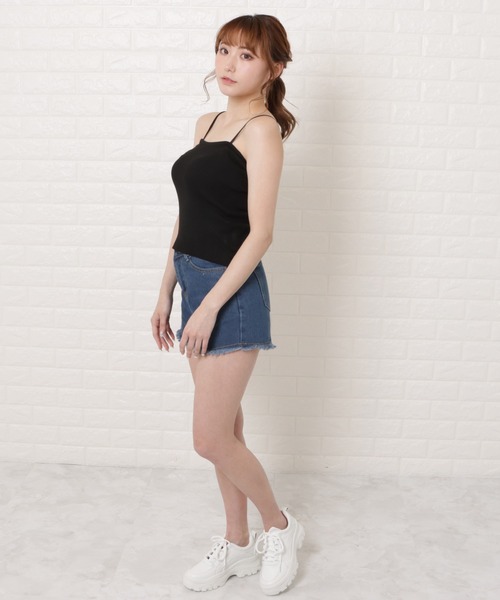 Lace Ladies(レースレディース)の「ダブルストラップリブキャミソール(キャミソール・レディース・ブラック/アイボリー/マスタード/ホワイト/ブラウン/ピンク・FREE)」の12枚目の写真