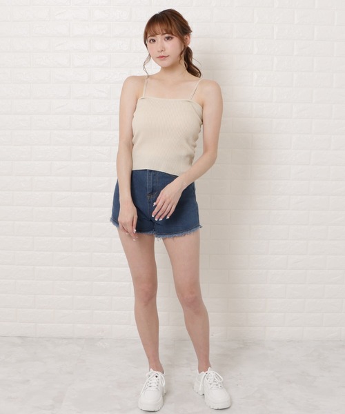 Lace Ladies(レースレディース)の「ダブルストラップリブキャミソール(キャミソール・レディース・ブラック/アイボリー/マスタード/ホワイト/ブラウン/ピンク・FREE)」の18枚目の写真