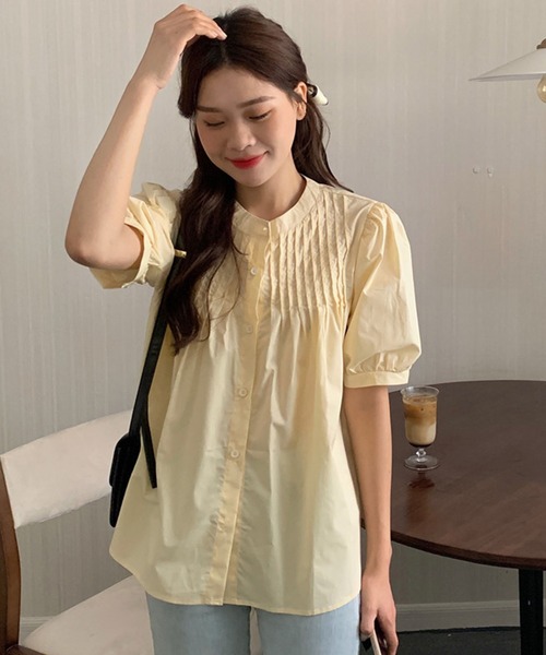 DAY CLOSET(デイ クローゼット)の「【ドラマ衣装提供】レディース パフスリーブピンタックコットンブラウス(シャツ/ブラウス・レディース・ライトブルー/クリーム/ホワイト・ONE SIZE)」の14枚目の写真
