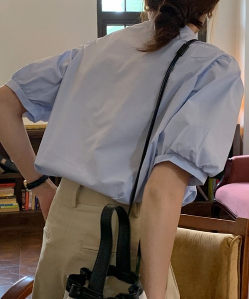 DAY CLOSET(デイ クローゼット)の「【ドラマ衣装提供】レディース パフスリーブピンタックコットンブラウス(シャツ/ブラウス・レディース・ライトブルー/クリーム/ホワイト・ONE SIZE)」の19枚目の写真