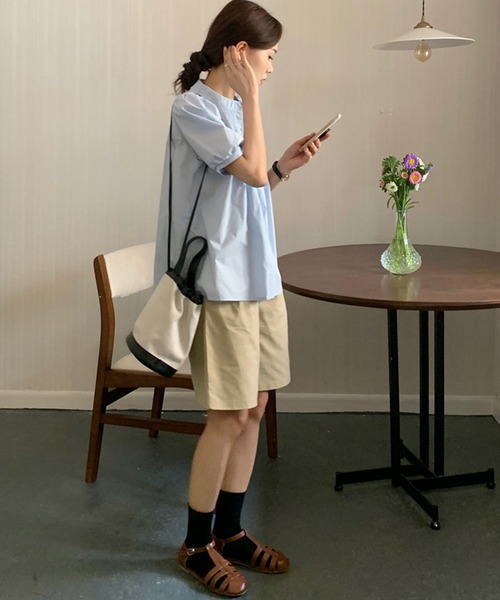 DAY CLOSET(デイ クローゼット)の「【ドラマ衣装提供】レディース パフスリーブピンタックコットンブラウス(シャツ/ブラウス・レディース・ライトブルー/クリーム/ホワイト・ONE SIZE)」の21枚目の写真