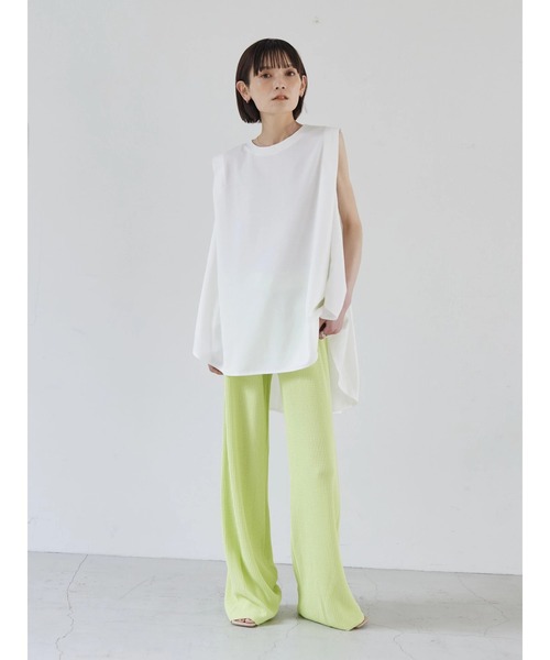 rem closet（レムクローゼット）の「切替えフレアノースリーブプルオーバー（Tシャツ/カットソー・レディース・ブラック/オフホワイト・FREE）」の3枚目の写真