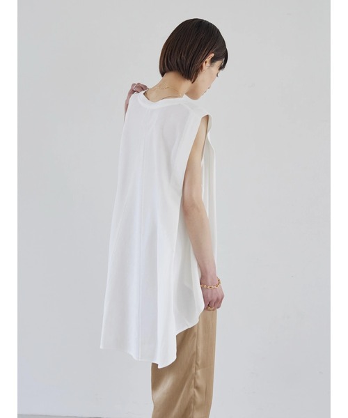 rem closet（レムクローゼット）の「切替えフレアノースリーブプルオーバー（Tシャツ/カットソー・レディース・ブラック/オフホワイト・FREE）」の7枚目の写真