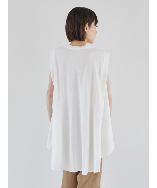 rem closet（レムクローゼット）の「切替えフレアノースリーブプルオーバー（Tシャツ/カットソー・レディース・ブラック/オフホワイト・FREE）」の10枚目の写真