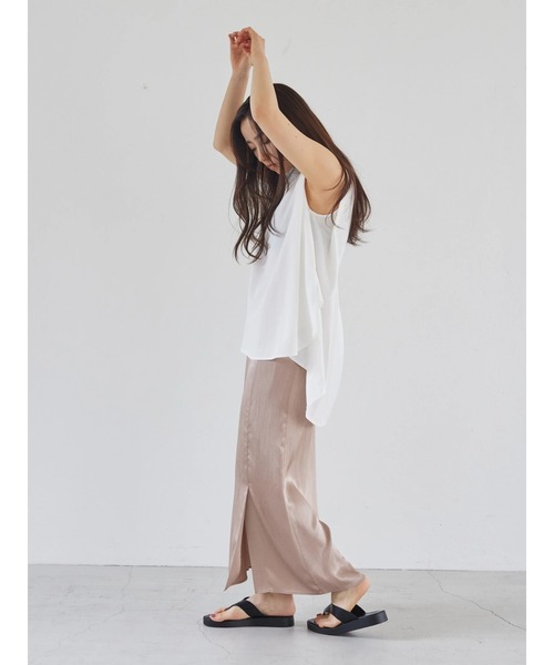 rem closet（レムクローゼット）の「切替えフレアノースリーブプルオーバー（Tシャツ/カットソー・レディース・ブラック/オフホワイト・FREE）」の20枚目の写真