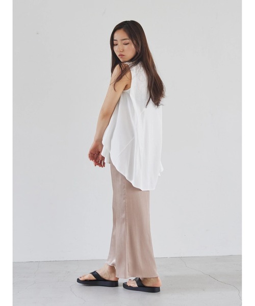 rem closet（レムクローゼット）の「切替えフレアノースリーブプルオーバー（Tシャツ/カットソー・レディース・ブラック/オフホワイト・FREE）」の17枚目の写真