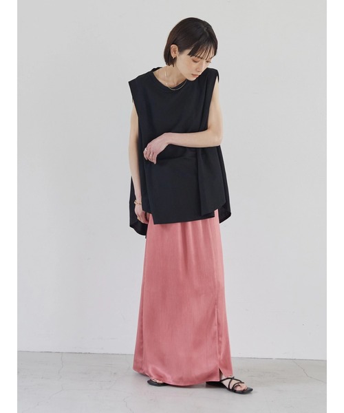 rem closet（レムクローゼット）の「切替えフレアノースリーブプルオーバー（Tシャツ/カットソー・レディース・ブラック/オフホワイト・FREE）」の11枚目の写真