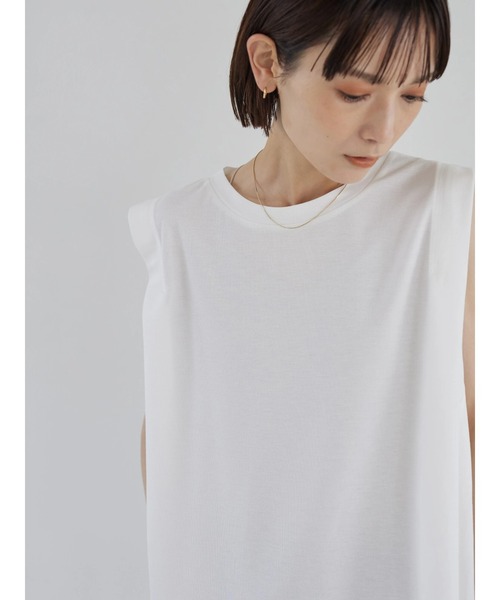 rem closet（レムクローゼット）の「切替えフレアノースリーブプルオーバー（Tシャツ/カットソー・レディース・ブラック/オフホワイト・FREE）」の12枚目の写真