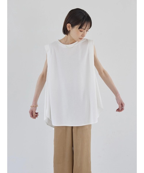 rem closet（レムクローゼット）の「切替えフレアノースリーブプルオーバー（Tシャツ/カットソー・レディース・ブラック/オフホワイト・FREE）」の13枚目の写真