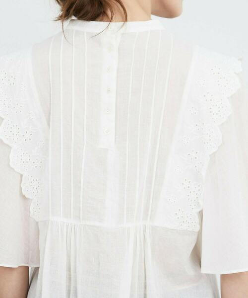 FRAPBOIS（フラボア）の「スカラップボイル ブラウス（シャツ/ブラウス・レディース・ホワイト/ブラック・1）」の9枚目の写真