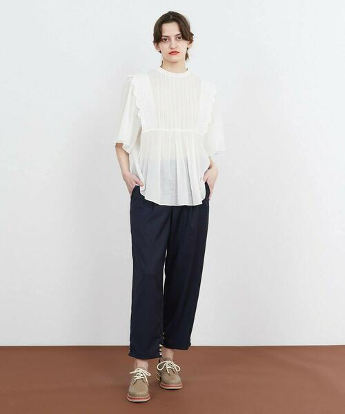 FRAPBOIS（フラボア）の「スカラップボイル ブラウス（シャツ/ブラウス・レディース・ホワイト/ブラック・1）」の12枚目の写真