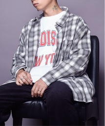 PR【REVO.】LOOSEシルエットCHECK LS SHIRT/ルーズシルエット オンブレーチェックシャツ長袖
