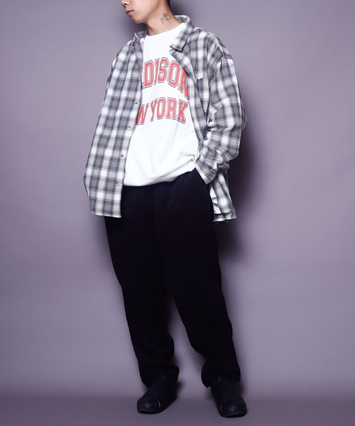 Revo.（レボ）の「PR【REVO.】LOOSEシルエットCHECK LS SHIRT/ルーズシルエット オンブレーチェックシャツ長袖（シャツ/ブラウス・メンズ・ブラック/ネイビー/グレー・MEDIUM/LARGE）」の14枚目の写真