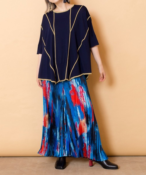 OSMOSIS（オズモーシス）の「プリントプリーツパンツ（その他パンツ・レディース・ブルー/グリーン/キャメル・ONE SIZE）」の14枚目の写真