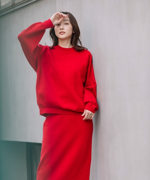 Munich（ミューニック）の「ダブルフェイスニットバックジッププルオーバー（ニット/セーター・レディース・レッド/ダークベージュ/グリーン/ブラック・FREE）」の16枚目の写真