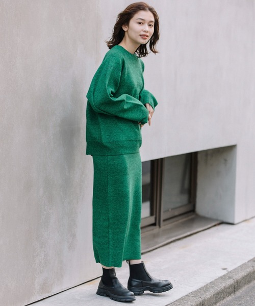 Munich（ミューニック）の「ダブルフェイスニットバックジッププルオーバー（ニット/セーター・レディース・レッド/ダークベージュ/グリーン/ブラック・FREE）」の21枚目の写真