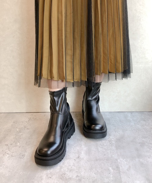 Noubel Voug Relax（ヌーベルヴォーグリラックス）の「トラックソールストレッチブーツ（ブーツ・レディース・アイボリー/ブラック/ダークブラウン・3L/M/LL/S/L）」の8枚目の写真