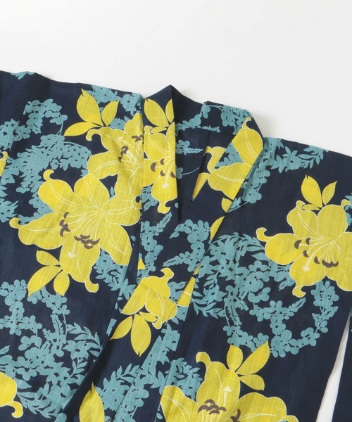 URBAN RESEARCH ROSSO WOMEN（アーバンリサーチ　ロッソ）の「綿麻ゆかた 百合（浴衣・レディース・ブルー系その他・FREE）」の2枚目の写真