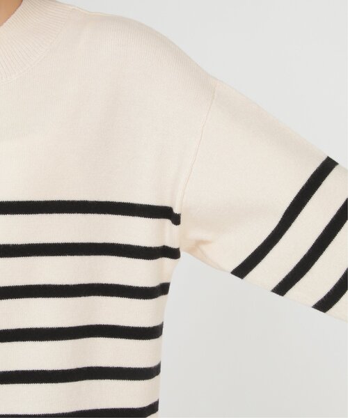 ikka（イッカ）の「【親子コーデ】バックスリットボーダーニットプルオーバー（ニット/セーター・レディース・ブラック/レッド/オフホワイト/グリーン・S/M/L）」の8枚目の写真