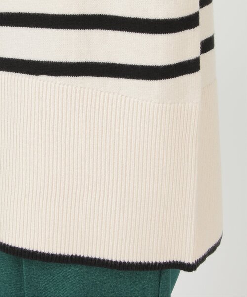ikka（イッカ）の「【親子コーデ】バックスリットボーダーニットプルオーバー（ニット/セーター・レディース・ブラック/レッド/オフホワイト/グリーン・S/M/L）」の10枚目の写真