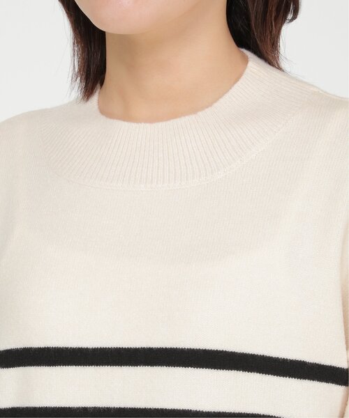 ikka（イッカ）の「【親子コーデ】バックスリットボーダーニットプルオーバー（ニット/セーター・レディース・ブラック/レッド/オフホワイト/グリーン・S/M/L）」の11枚目の写真