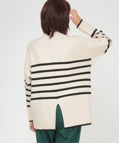 ikka（イッカ）の「【親子コーデ】バックスリットボーダーニットプルオーバー（ニット/セーター・レディース・ブラック/レッド/オフホワイト/グリーン・S/M/L）」の15枚目の写真