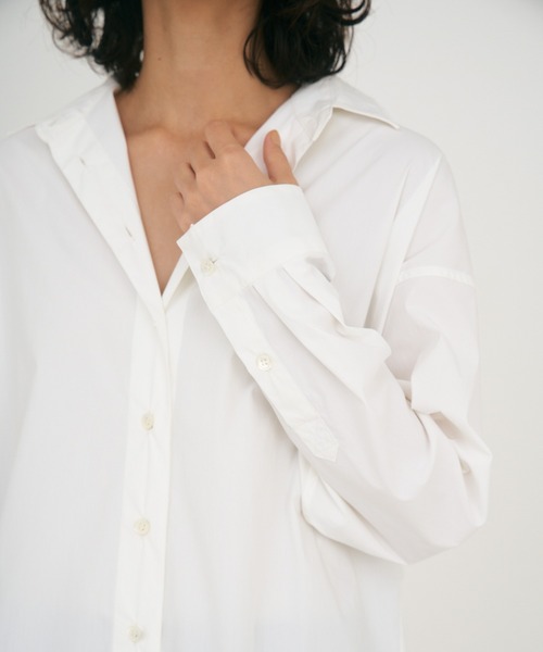 アウターサンセットOUTERSUNSET ブロードストライプオーバーシャツ OUTERSUNSET（アウターサンセット）の「broad stripe over shirt