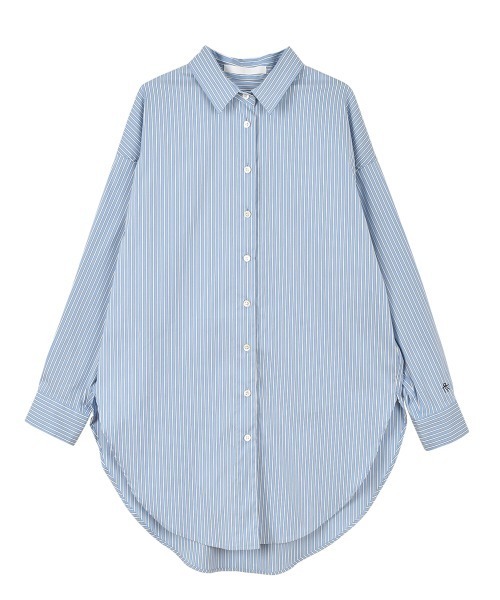 アウターサンセットOUTERSUNSET ブロードストライプオーバーシャツ OUTERSUNSET（アウターサンセット）の「broad stripe over shirt
