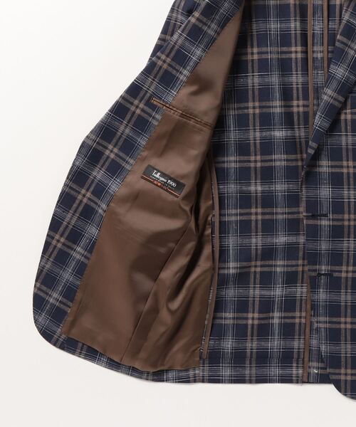 Perfect Suit FActory（パーフェクトスーツファクトリー）の「インポートジャケット【Tollegno】チェック　ネイビー（テーラードジャケット・メンズ・ネイビー・M/L/LL/S）」の3枚目の写真