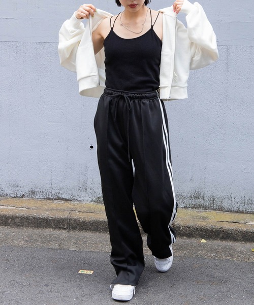 WEGO（ウィゴー）の「WEGO/サイドスリットトラックパンツ（スウェットパンツ・レディース・ホワイト/ブラック・FREE）」の12枚目の写真