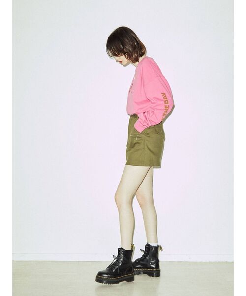 jouetie（ジュエティ）の「ミニロゴロンT（Tシャツ/カットソー・レディース・オフホワイト/ブラック/ピンク・MEDIUM）」の6枚目の写真