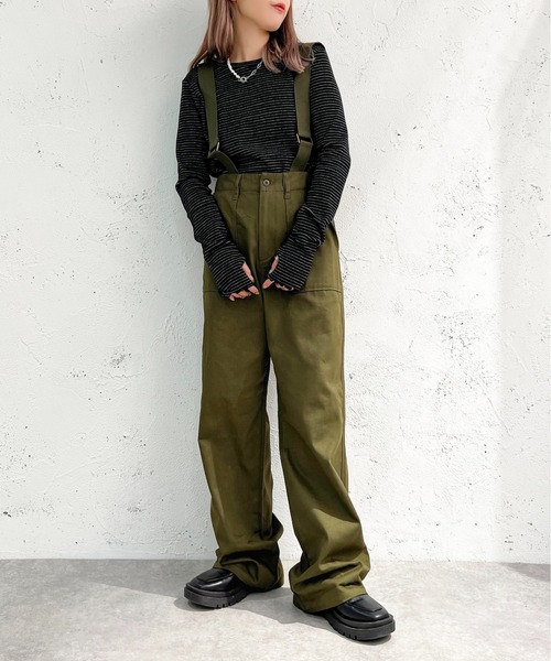 apres jour mignon（アプレジュールミニョン）の「ボーダークルーネックT【ZOZOTOWN限定アイテム】（Tシャツ/カットソー・レディース・ブラック/アイボリー/ピンク/オフホワイト/グリーン・X-LARGE/フリー）」の22枚目の写真