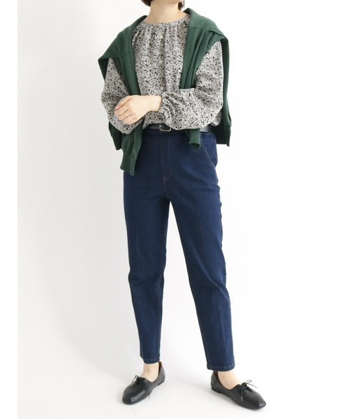 Samansa Mos2 blue（サマンサモスモスブルー）の「【ECO DENIM】ストレッチスリムテーパードパンツ（デニムパンツ・レディース・ブラック/ネイビー/ブルー・ﾌﾘ-）」の12枚目の写真